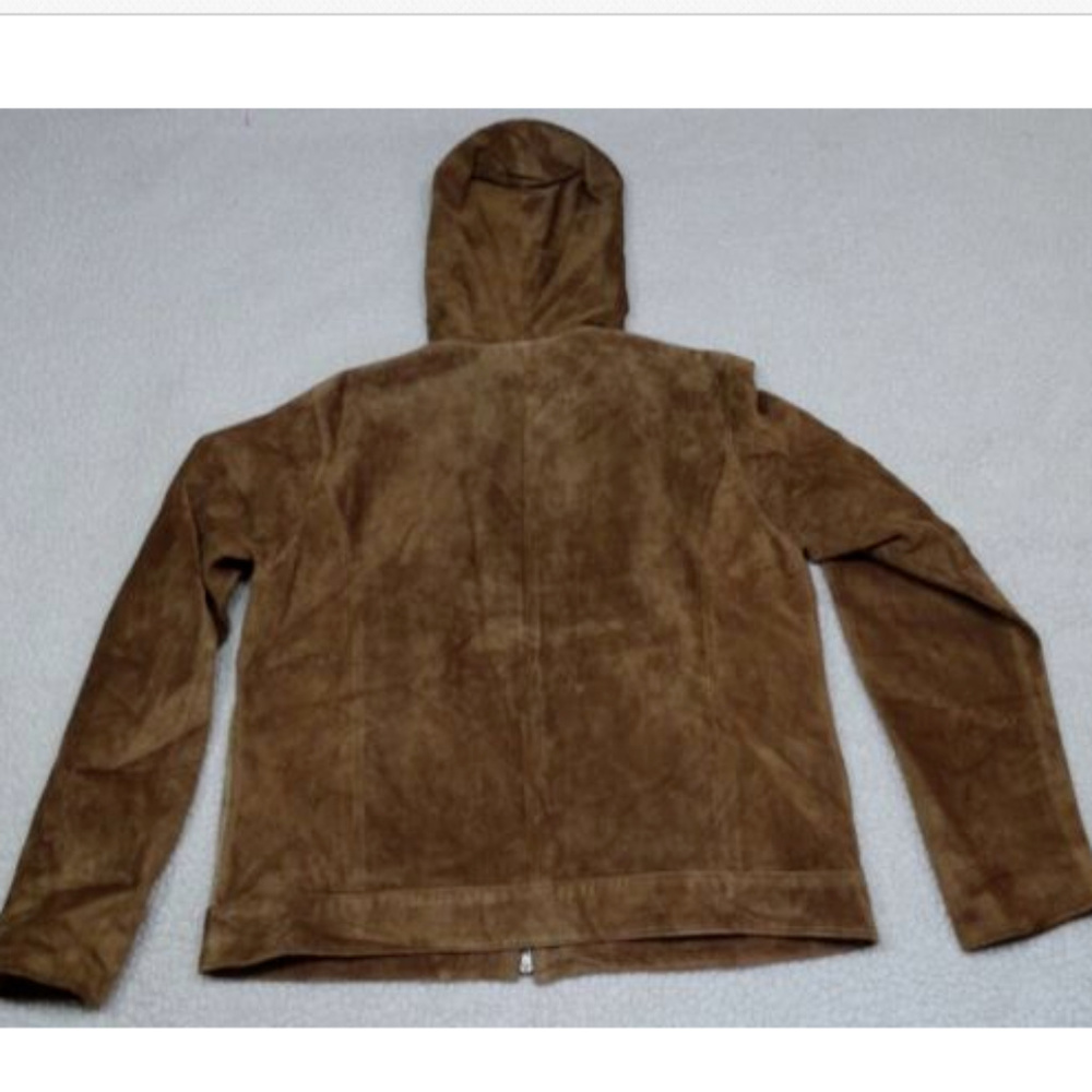 ISABELLA BIRD Genuine Leather Patchwork Lined Hooded Jacket - Picture 3 of 7